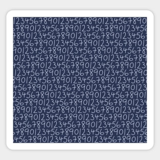 Numbers galore in deep blue Sticker